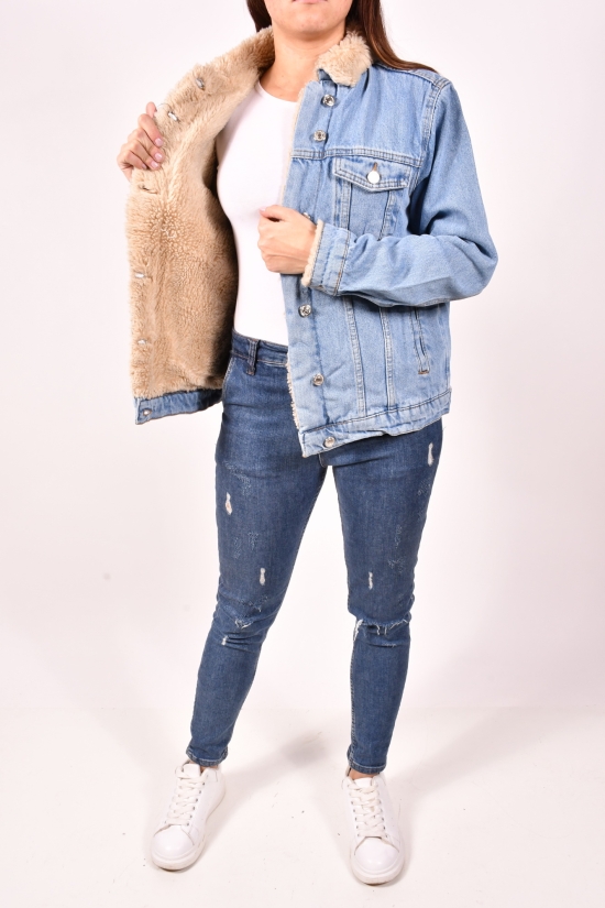 Піджак джинсовий жіночий на хутрі Розмір в наявності : 42 арт.5005