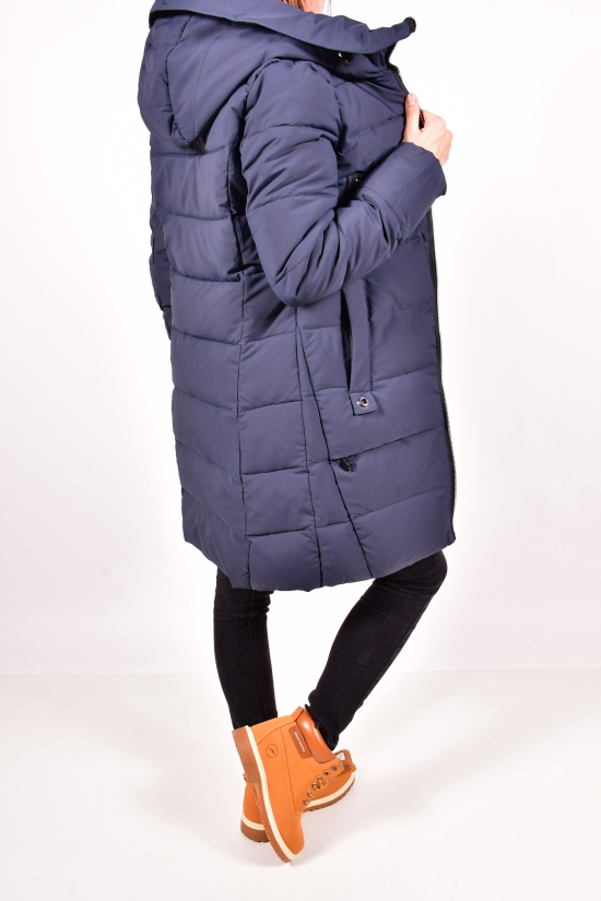 Куртка жіноча зимова з плащової тканини (кол. Т. Синій) DS Розмір в наявності : 50 арт.19-9095