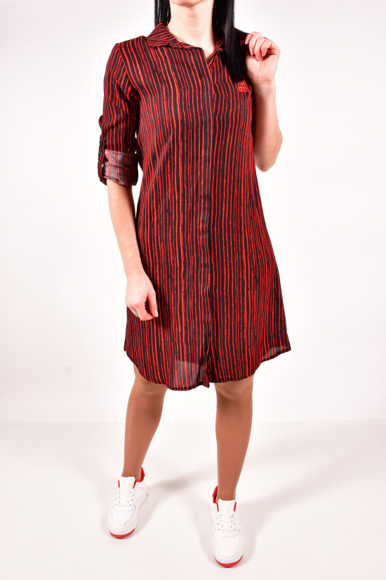 Платье-рубашка женское (цв.красный/чёрный) Burrasca Размеры в наличии : 42, 44 арт.15887