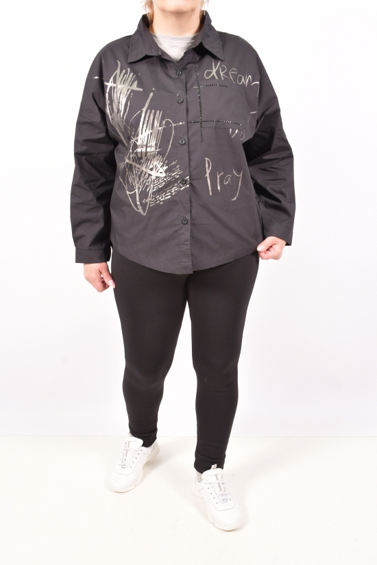 Рубашка женская (цв.черный) ANGORA Размеры в наличии : 48, 52 арт.126
