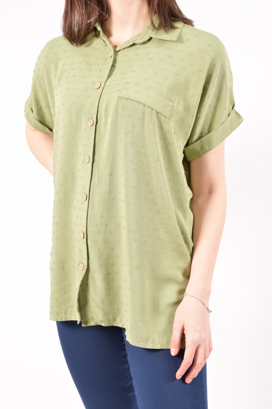 Рубашка женская (цв.зеленый) HISSET Размер в наличии : 42 арт.B1537