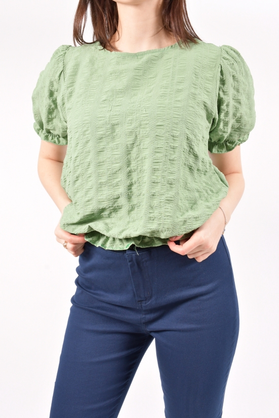 Рубашка женская (цв.зеленый) HISSET Размеры в наличии : 40, 42, 46 арт.B1534