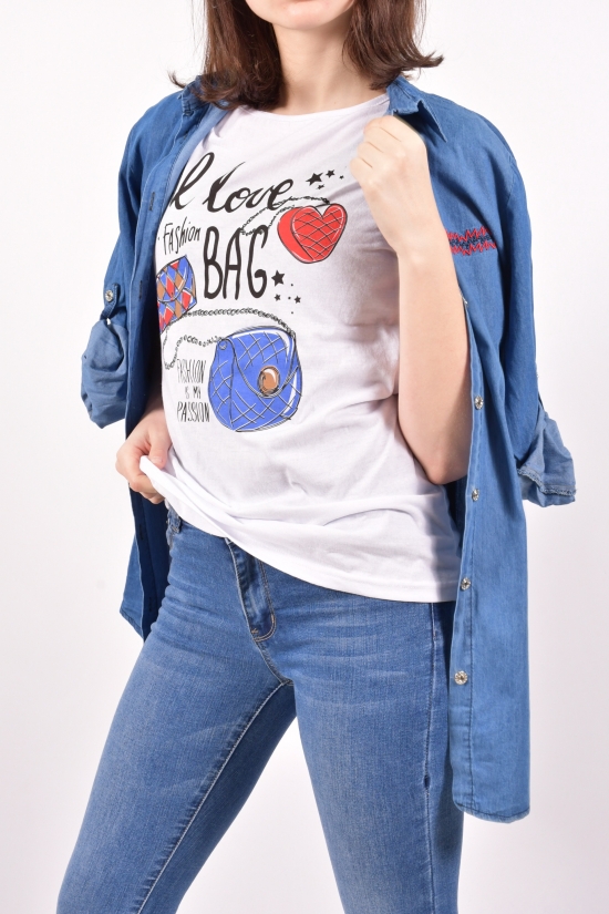 Рубашка + футболка женская (цв.синий) MODA SHEN Размеры в наличии : 38, 40 арт.ILOVEBAG