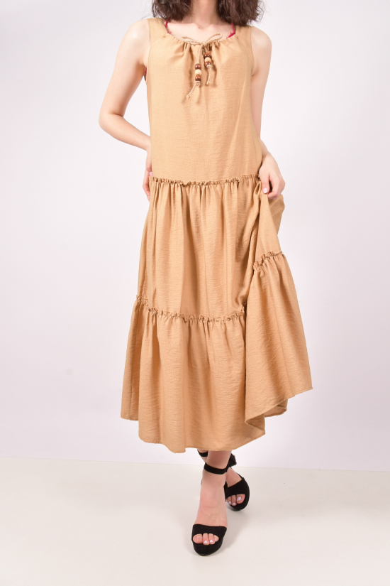 Сукня жіноча з тканини льон (кол. Капучино) "Karon" Розмір в наявності : 42 арт.9894