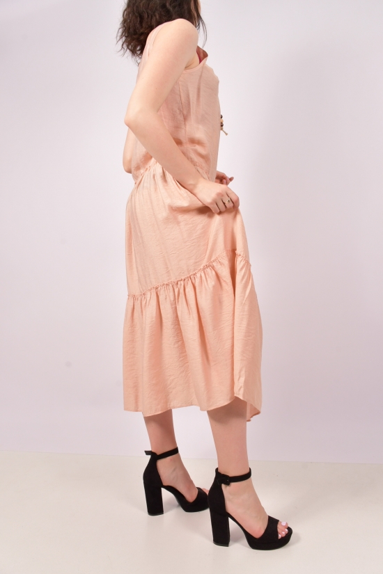 Платье женское из ткани лён (цв.пудры) "Karon" Размеры в наличии : 44, 46 арт.9894