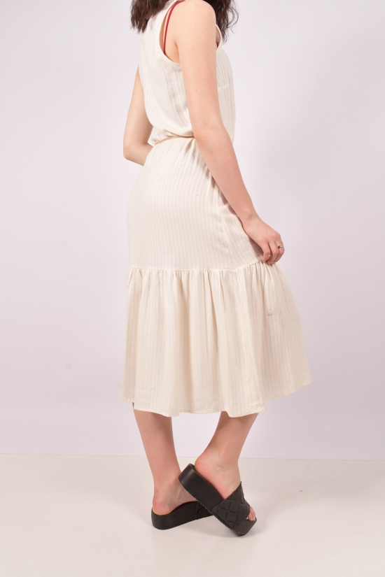 Платье женское из ткани лён (цв.кремовый) "Karon" Размеры в наличии : 46, 48 арт.9956