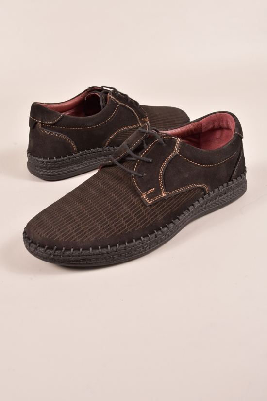 Туфлі чоловічі з натурального нубуку (чорний) "VANTAGGIO" Розміри в наявності : 41, 42, 45 арт.85021