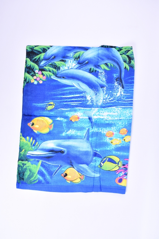 Рушник пляжний розмір 140/70 см (вага 260г) арт.дельфин