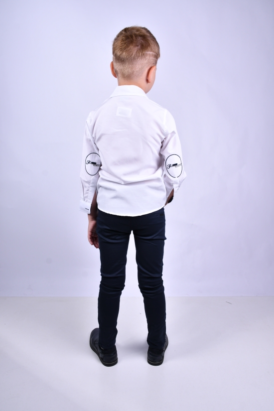 Рубашка для мальчика (цв.белый) Pitiki kids Рост в наличии : 122 арт.009556
