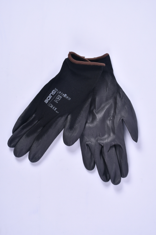 Перчатки с частичным ПУ покрытием (цв.черный, манжет) арт.300A