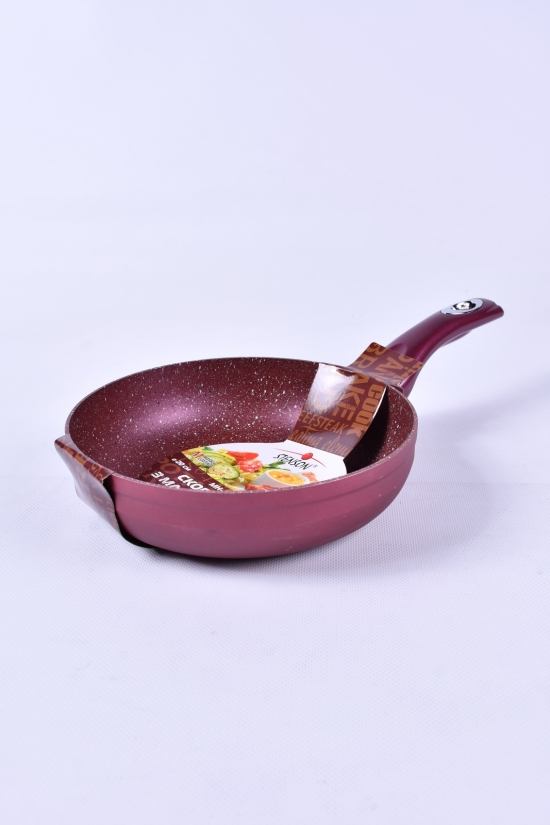 Сковорода с мраморным покрытием (цв.бордовый) "STENSON"d-20см. арт.MH-2740
