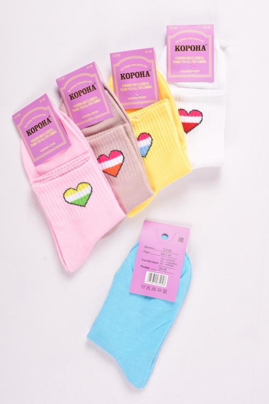 Шкарпетки для дівчинки розмір 34-38 всесезонні "Корона" хлопок 90% спандекс 5% лайкра5% арт.C3169-2