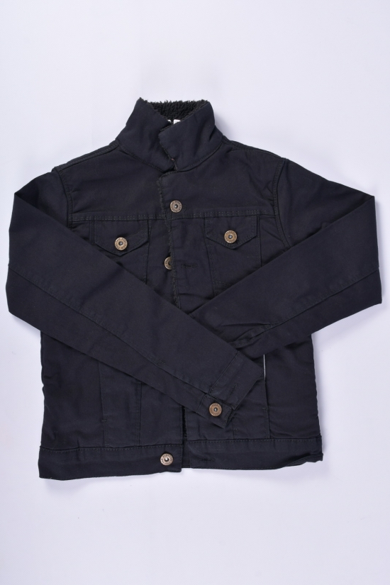 Курточка джинсовая для мальчика на меху (цв.черный) Рост в наличии : 122, 128, 134 арт.50200-2