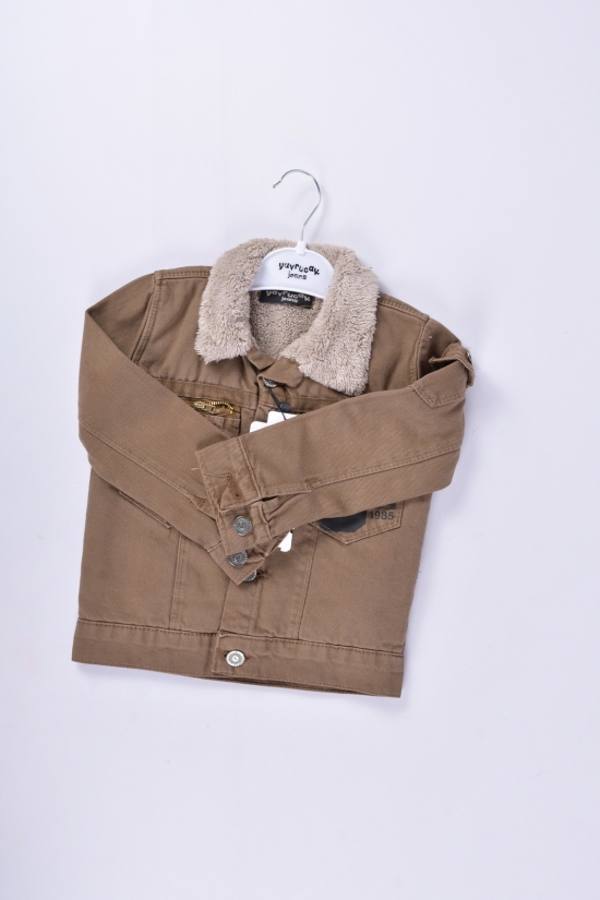 Курточка джинсовая для мальчика на меху (цв.коричневый) Рост в наличии : 98, 104 арт.4142