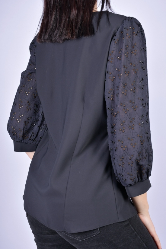 Блузка женская шифоновая (цв.черный) Размеры в наличии : 42, 44 арт.9035