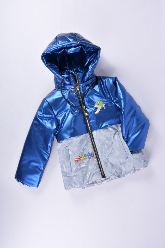 Куртка демисезонная для девочки (цв.т.синий/серый) Рост в наличии : 98 арт.006