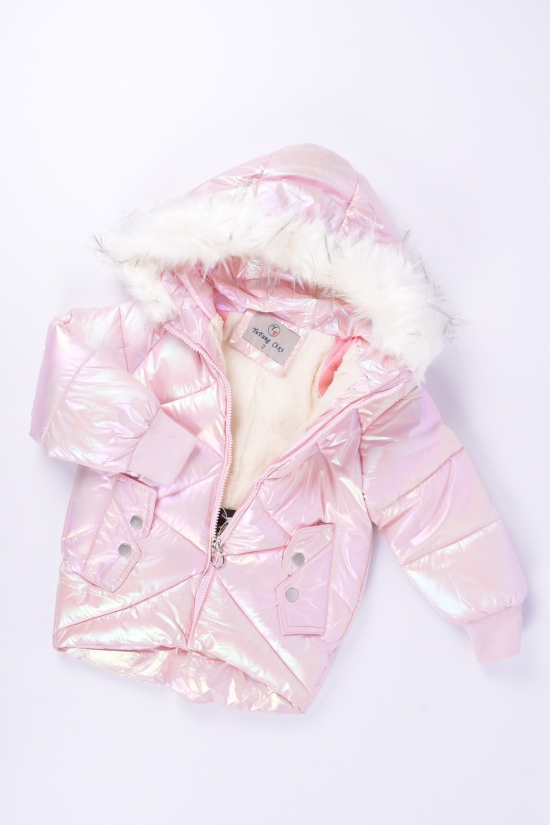 Куртка для дівчинки (цв. рожевий) із плащової тканини зимова Зріст в наявності : 104 арт.2021-2