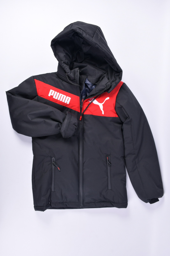 Куртка для хлопчика (кол. Чорний / червоний) з плащової тканини демісезонна PUMA Зріст в наявності : 116 арт.01
