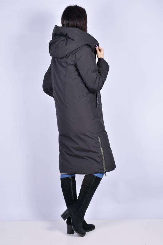 Пальто жіноче демісезонне (кол. Чорний / капучино) двостороннє QARLEVAR Розмір в наявності : 42 арт.265