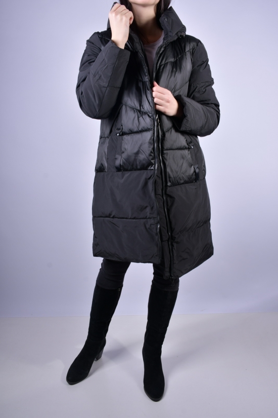 Пальто жіноче демісезонне (кол. чорний) DS Розмір в наявності : 48 арт.M22097