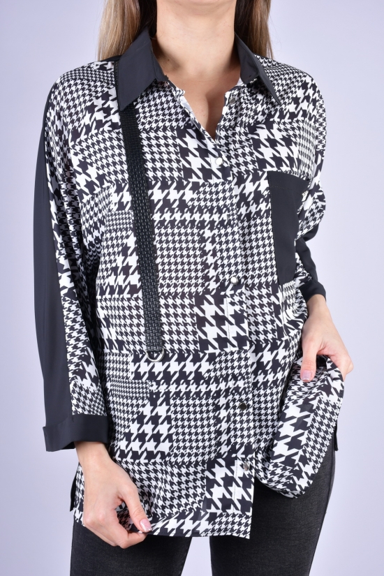 Блузка жіноча (кол. білий/чорний) "ESAY" Розміри в наявності : 48, 50 арт.9268EA