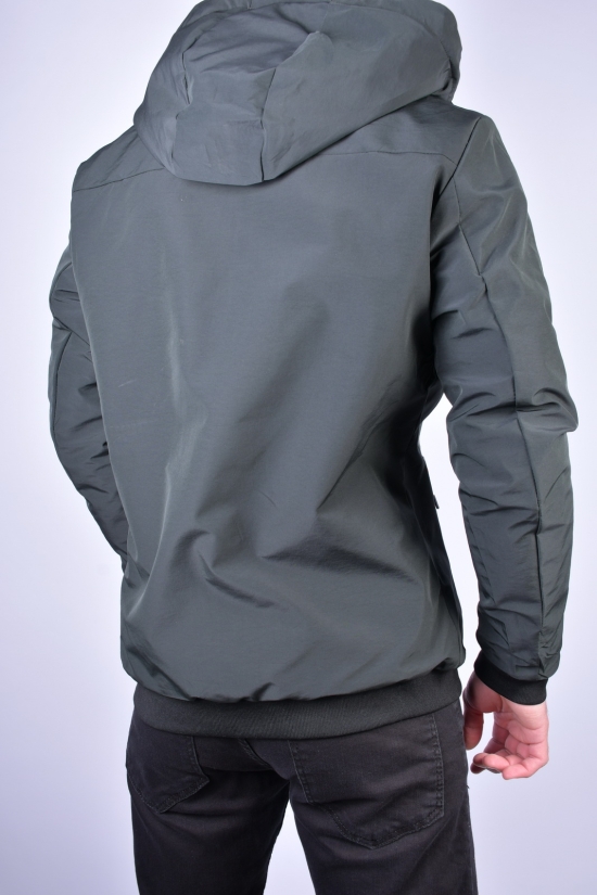 Куртка мужская демисезонная (двухсторонняя) (цв.т.зеленый) Размеры в наличии : 44, 46 арт.EM23015