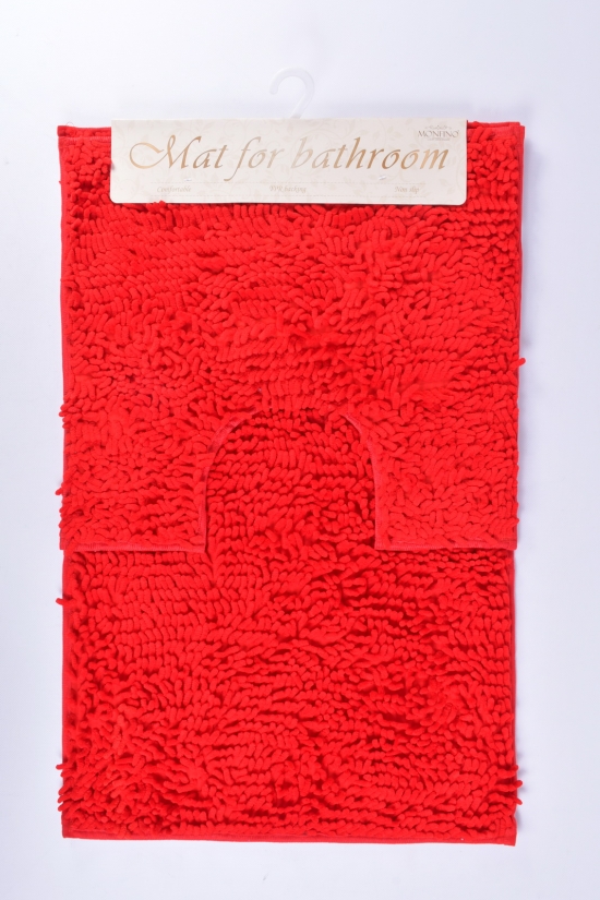 Коврик в ванную 2-ка (цв.красный) "Лапша" (микрофибра) размер 50/80 см арт.MF5213