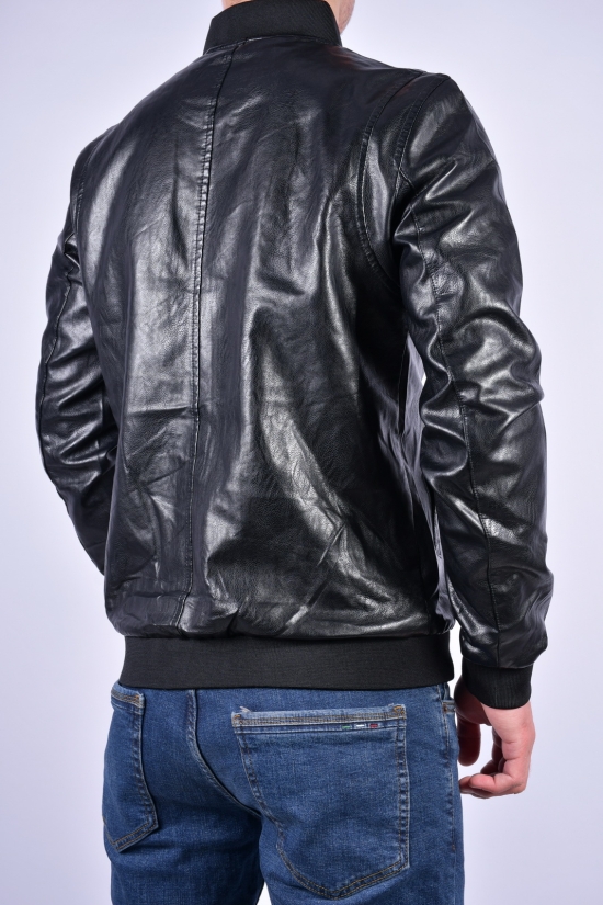 Куртка чоловіча зі шкірозамінника (кол. чорний) Розміри в наявності : 44, 46 арт.16028