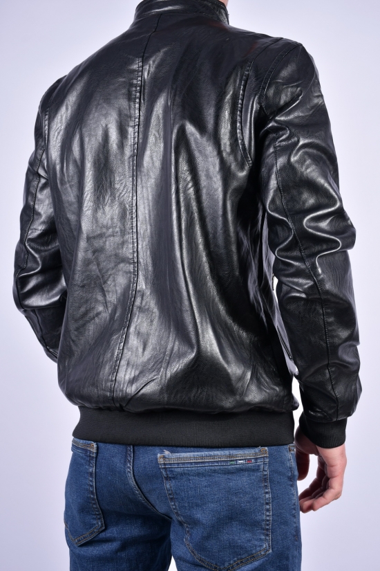 Куртка чоловіча зі шкірозамінника (кол. чорний) Розміри в наявності : 42, 44, 46 арт.16029