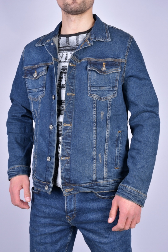 Піджак чоловічий джинсовий зі стрейчем (кол. т. синій) "Blackzi" Розмір в наявності : 44 арт.11002