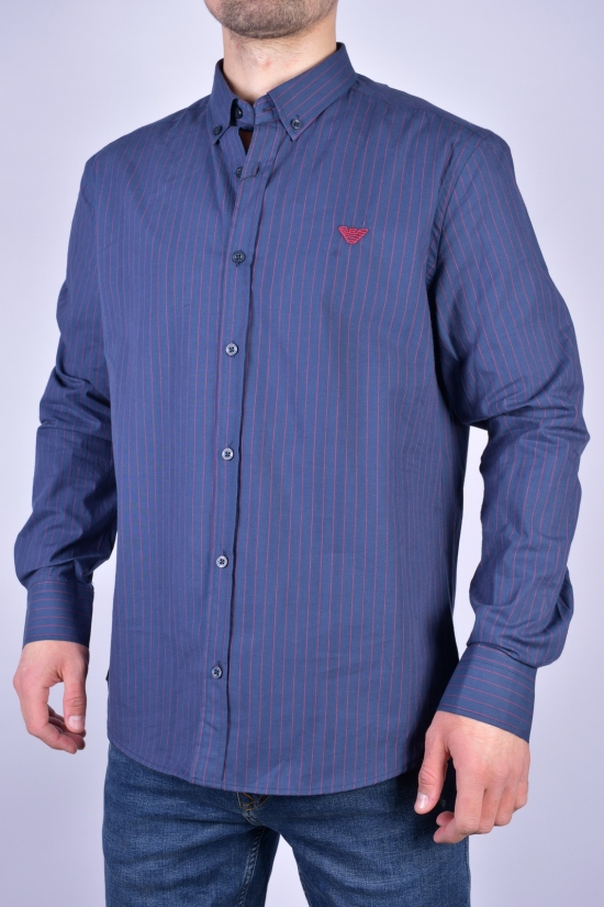 Рубашка мужская (цв.т.синий) " JEANS" Размеры в наличии : 46, 48 арт.CMK-877