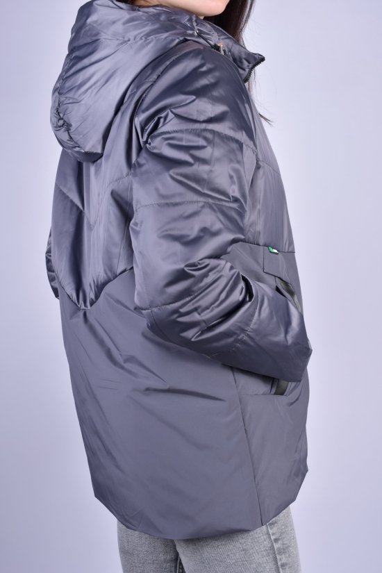 Куртка жіноча демісезонна (колір сірий) з плащівки "DS" Розмір в наявності : 48 арт.B3071