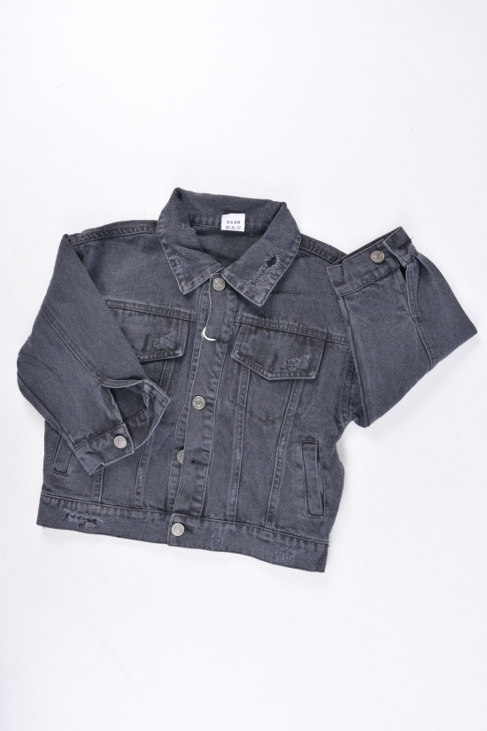 Пиджак джинсовый для мальчика (цв.чёрный) Рост в наличии : 104, 110 арт.GB31701B