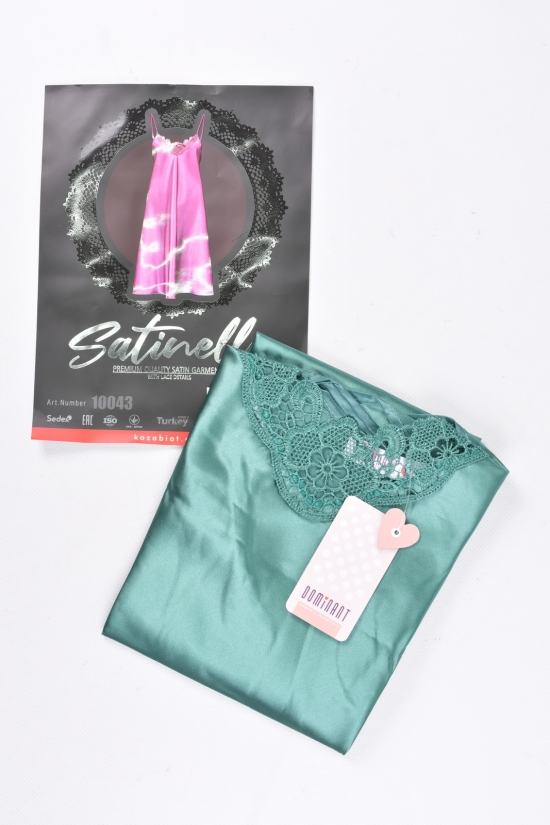 Ночная рубашка (цв.зеленый) женская атласная Dominant Размеры в наличии : 46, 48 арт.10043