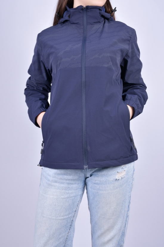 Куртка женская демисезонная (цв.т.синий) из плащевки (с велюром в середине) Размеры в наличии : 42, 44, 50 арт.87666