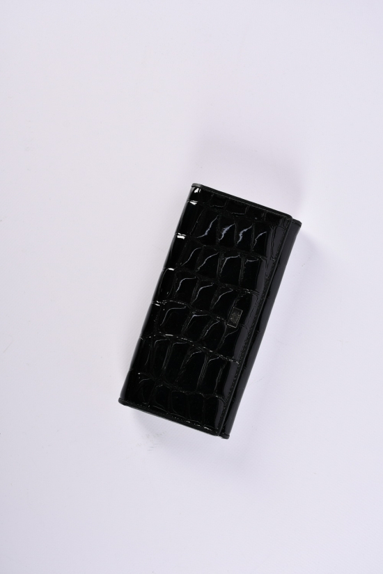Кошелёк женский кожаный лаковый (color.black) размер 19/9 см. Alfa Ricco арт.AR3430/WL