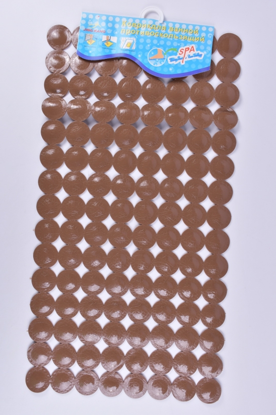Коврик в ванную(цв.коричневый) силиконовый на присосках размер 70/36см арт.MF1610