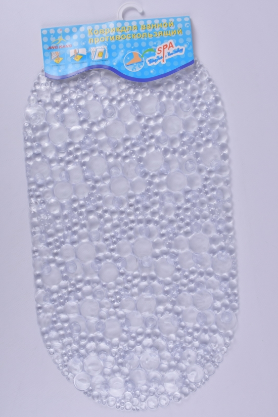 Коврик в ванную(цв.белый) силиконовый на присосках размер 65/34см арт.MF1604