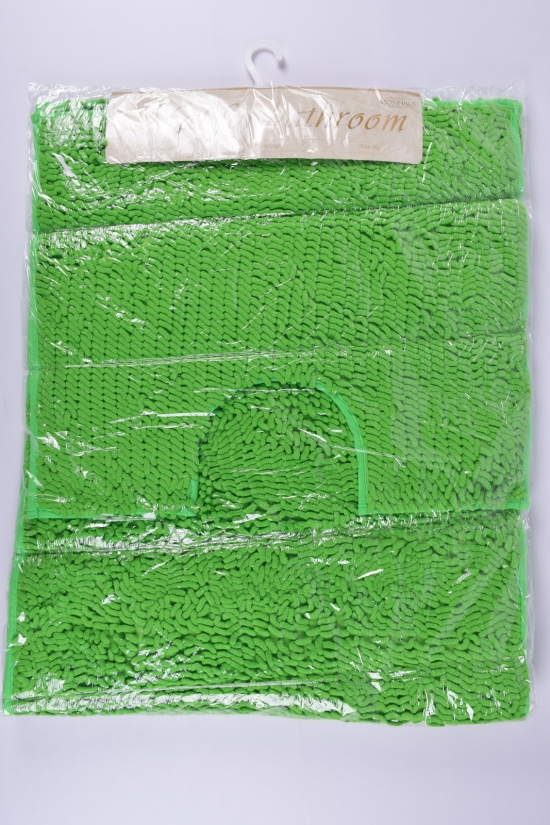 Коврик в ванную 2-ка (цв.св.зелёный) "Лапша" (микрофибра) размер 60/100 см. арт.MF5214