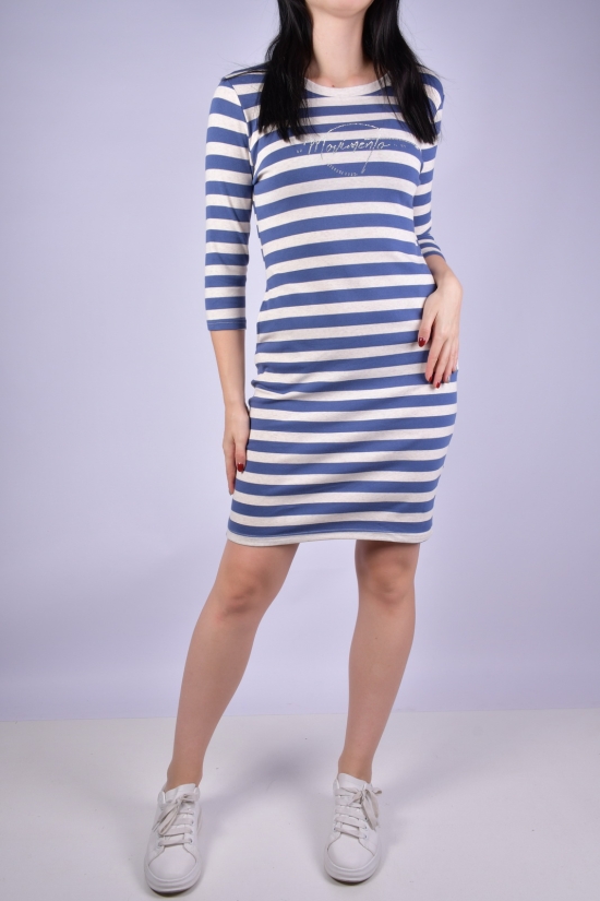 Сукня жіноча трикотажна (кол. синій/кремовий) Розміри в наявності : 40, 42, 44, 46 арт.2022-53