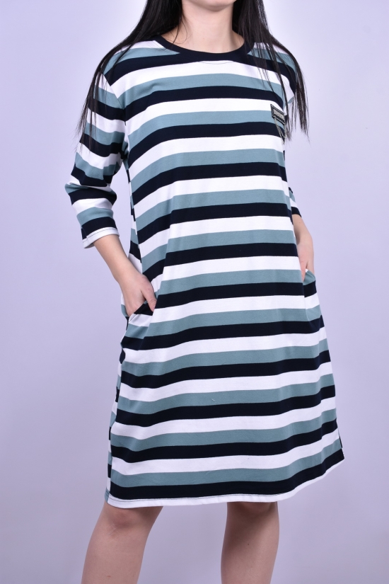 Платье женское трикотажное (цв.т.синий/мяты) Размер в наличии : 46 арт.2022-61