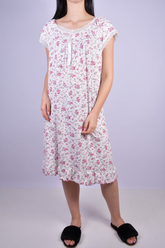 Ночная рубашка женская (цв.белый/розовый) Размеры в наличии : 50, 54, 56, 58 арт.617