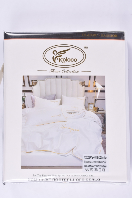 Комплект постельного белья (цв.белый) размер 180/220см.(наволочка 70/70) "KOLOCO" арт.06-191