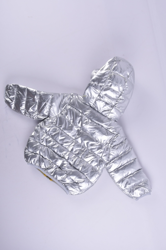 Куртка демисезонная для девочки (цв.серебро) болоневая Рост в наличии : 80, 86, 98 арт.BOYI