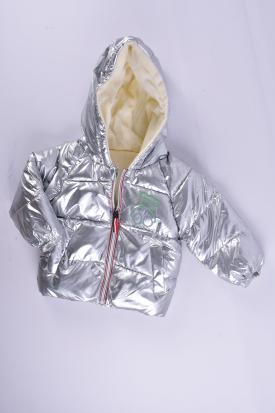 Куртка демісезонна дитяча (кол. срібло) болонева Зріст в наявності : 86, 92, 98, 104, 110, 116 арт.DRTBEAR