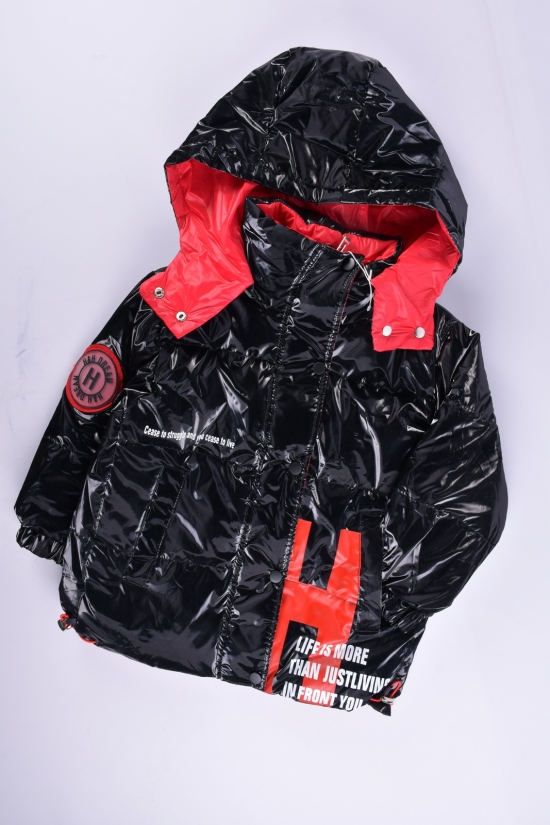 Куртка демисезонная детская (цв.черный) болоневая Рост в наличии : 104, 110, 116, 122 арт.12