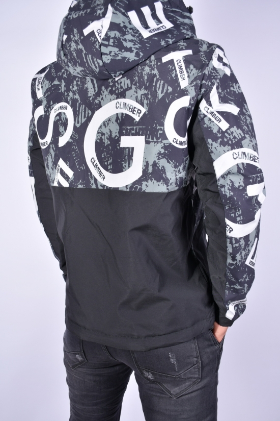 Куртка мужская (цв.черный/хаки) демисезонная из плащевки "PANDA" Размер в наличии : 46 арт.6808