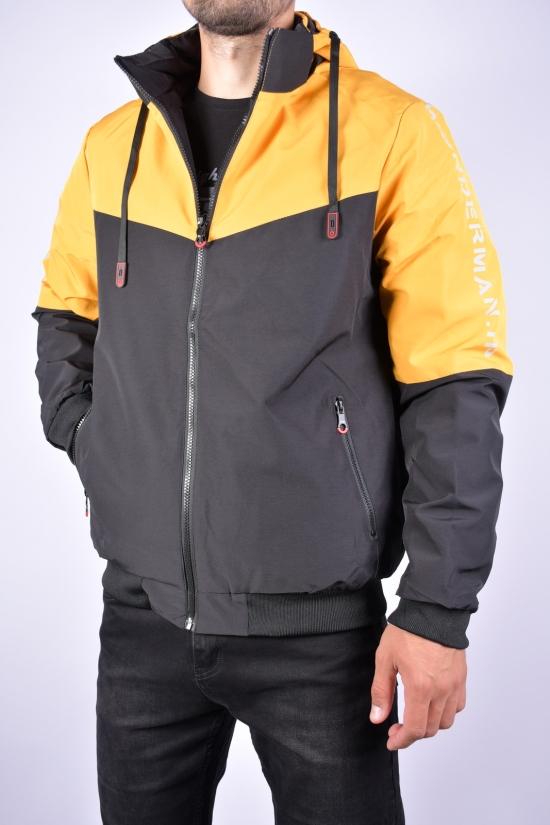 Куртка мужская демисезонная (цв.горчичный/черный) двух сторонняя Размеры в наличии : 46, 48 арт.EM2366