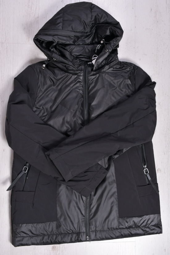 Куртка жіноча демісезонна (кол. чорний) з плащівки Розміри в наявності : 46, 48, 50, 52 арт.B3062