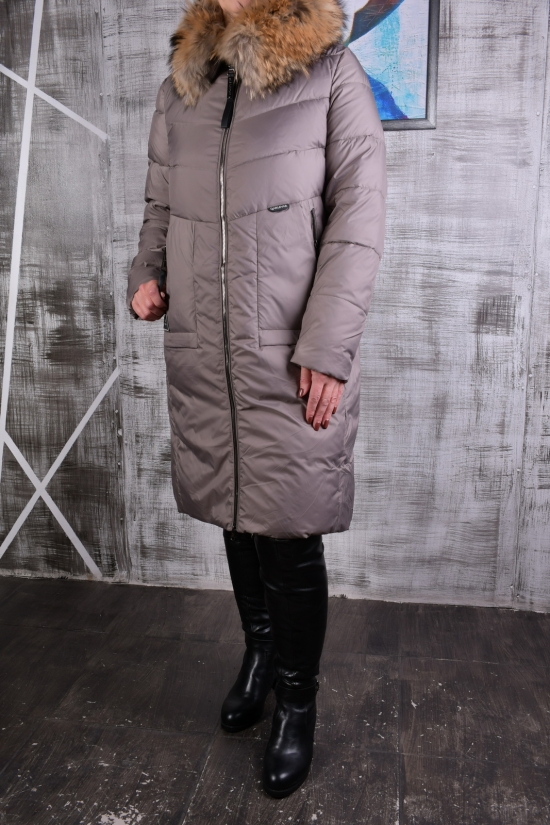 Пальто жіноче зимове color.26 (утеплювач тинсулейт) з натуральною галявкою "QARLEVAR" Розмір в наявності : 54 арт.852